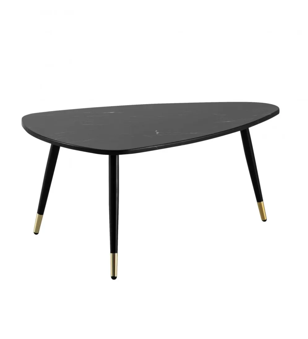 Stolik kawowy GINEVRA 90 cm w optyce czarnego marmuru