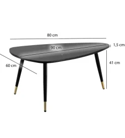 Stolik kawowy GINEVRA 90 cm w optyce czarnego marmuru