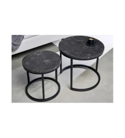 Stolik kawowy GIRON set 2 w optyce marmuru