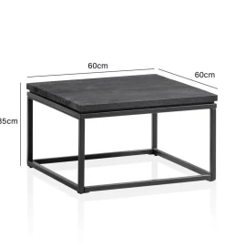 Stolik kawowy HAPTIK 60 cm drewno mango czarne