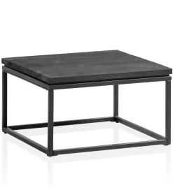 Stolik kawowy HAPTIK 60 cm drewno mango czarne