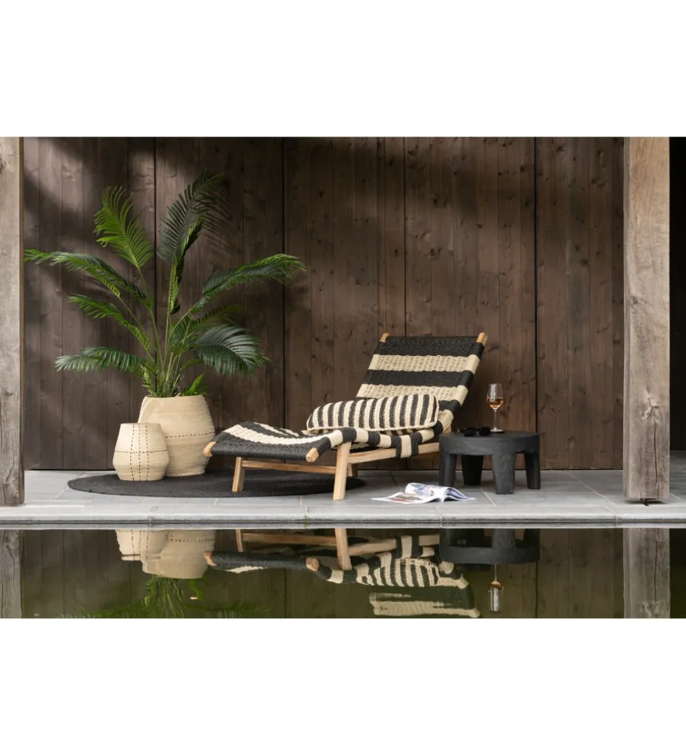 Stolik kawowy HERAS set 2 drewno teak czarny