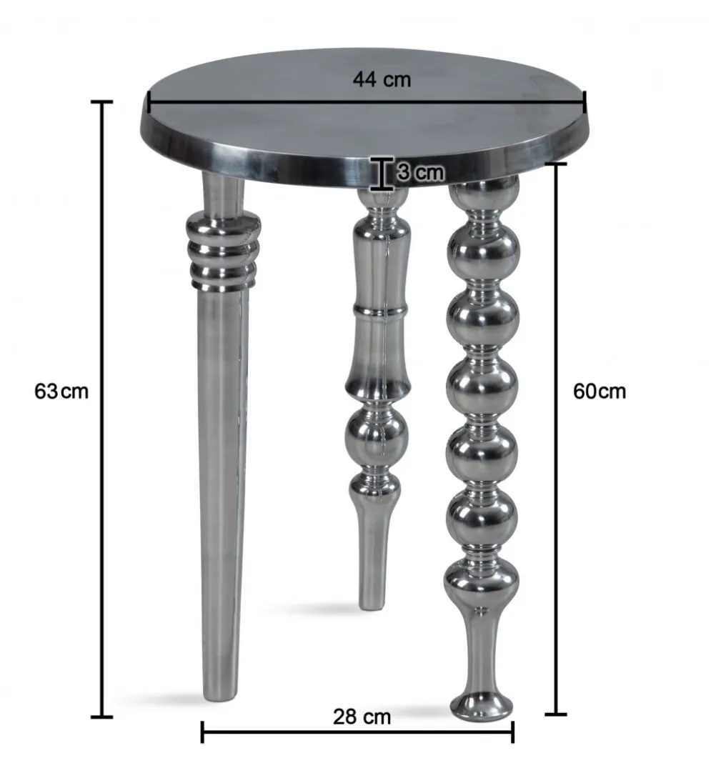 Stolik kawowy Jardin 44 cm srebrny