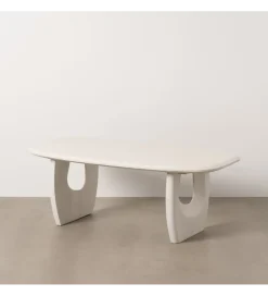 Stolik kawowy KARAZ 130 cm drewno akacja różowo-biały
