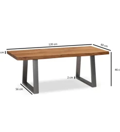 Stolik kawowy KORNEL 120 cm drewno akacja