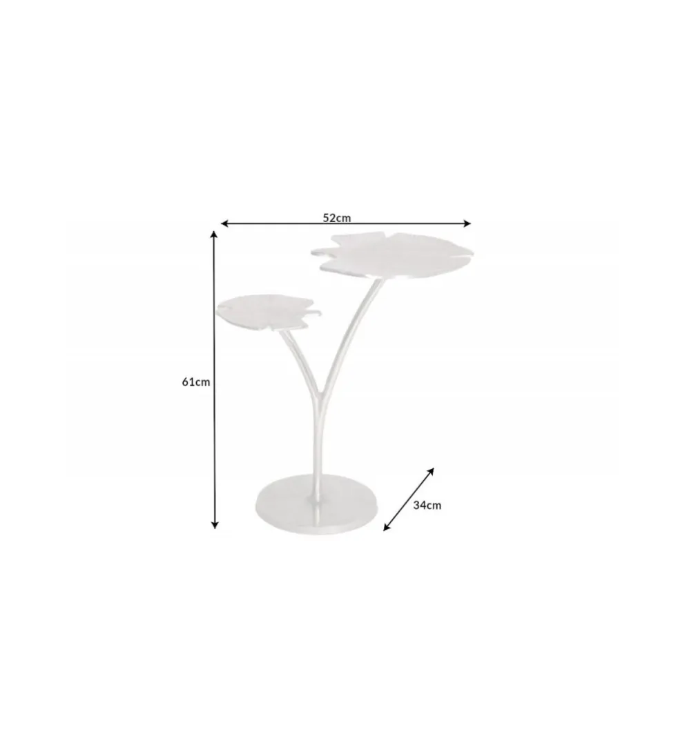Stolik kawowy Leaf 52 cm srebrny