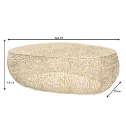 Stolik kawowy Leaf 120 cm złoty