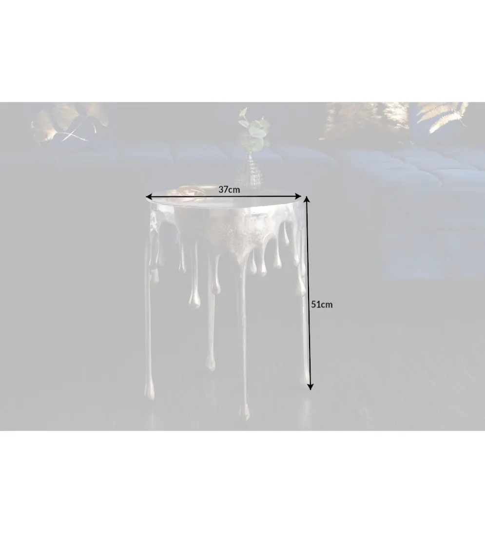 Stolik kawowy Liquid Line 51 cm srebrny