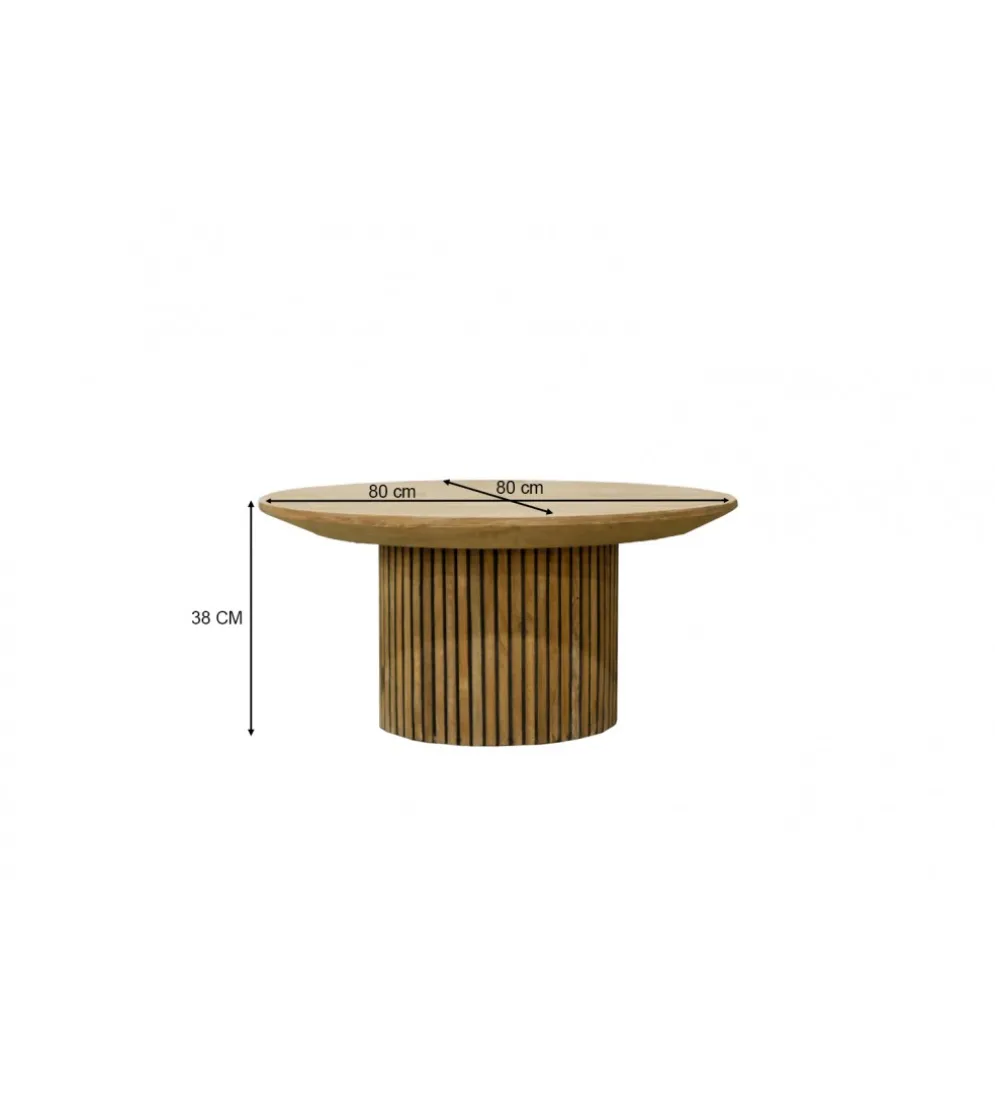 Stolik kawowy LUSAN 80 cm drewno teak