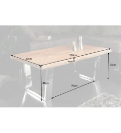 Stolik kawowy Maamut 110 cm drewno akacja honey