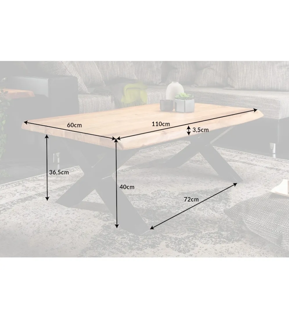 Stolik kawowy Maamut X 110 cm drewno Akacja honey