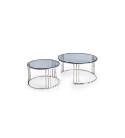 Stolik kawowy MERCURY set 2 srebrny