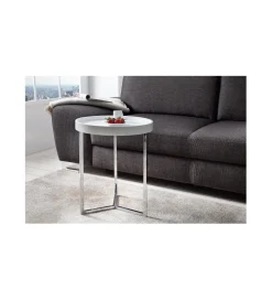 Stolik kawowy Modular 40 cm biało srebrny