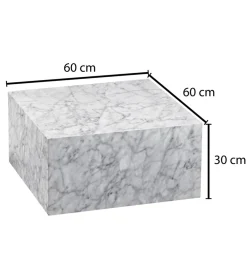 Stolik kawowy MONOBLOC 60 cm w optyce szarego marmuru