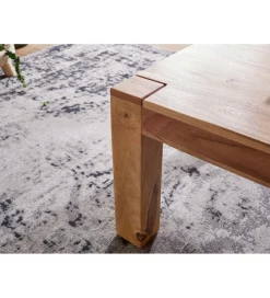 Stolik kawowy MUMBAI Arktyka 110 cm drewno akacja