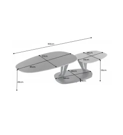 Stolik kawowy obrotowy MOVI 95 cm - 160 cm cermika optyka kamienia