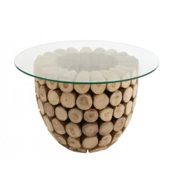 Stolik kawowy OPEN 70 cm drewno teak