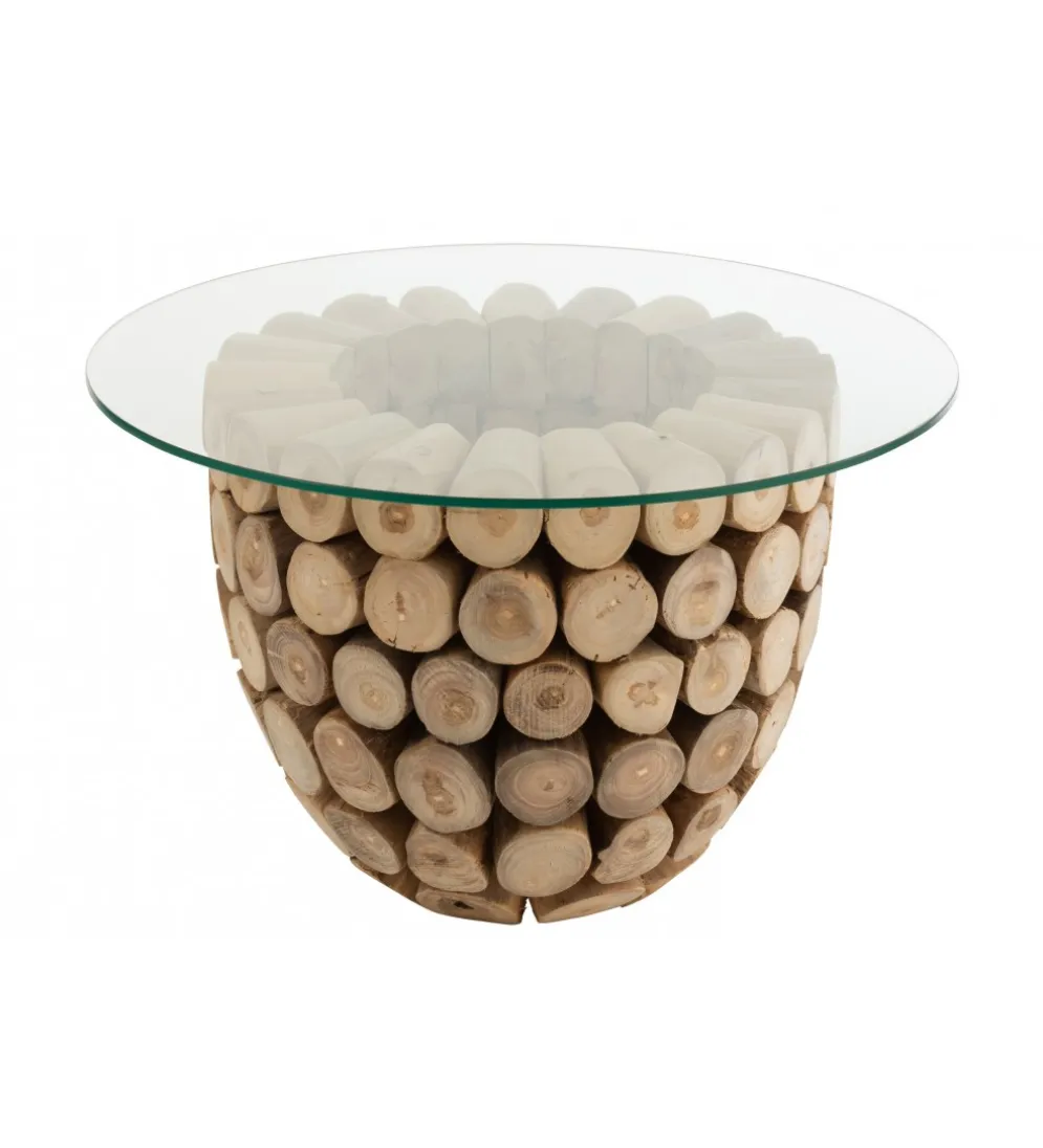 Stolik kawowy OPEN 70 cm drewno teak