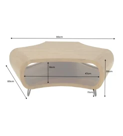 Stolik kawowy ORGANIC LIVING 70 cm drewno akacja miodowe