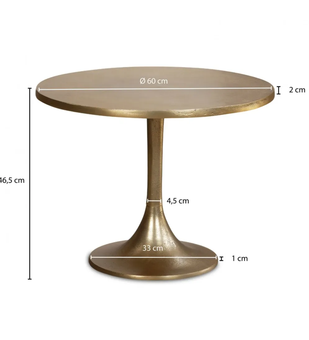 Stolik kawowy ORIANA 60 cm antyczny złoty