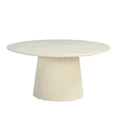 Stolik kawowy PATO 80 cm drewno mango biała