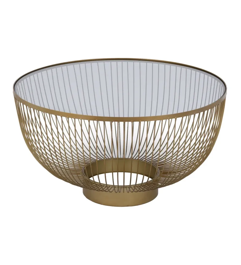 Stolik kawowy RAG 75 cm złoty