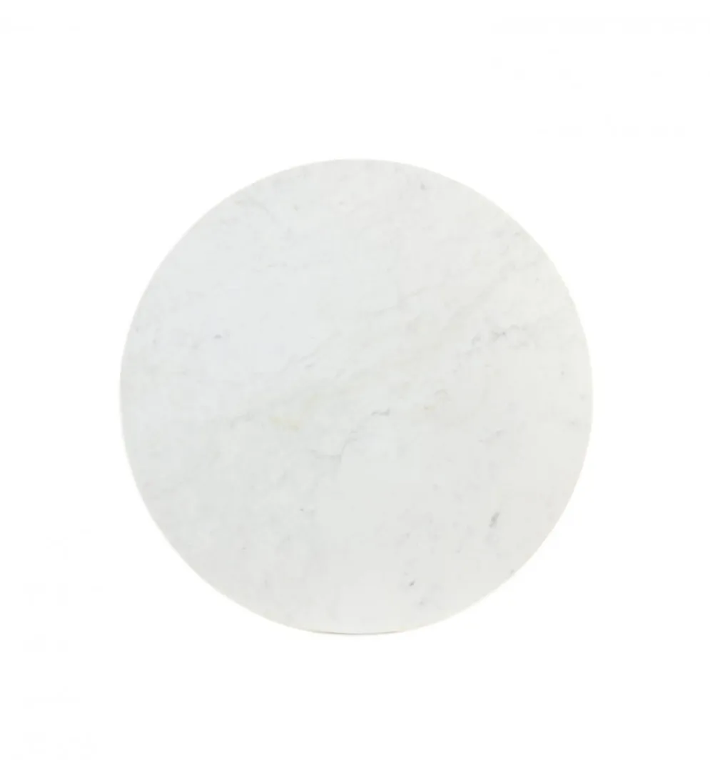 Stolik kawowy RICKERD 76 cm biały marmur antyczne złoto