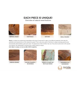 Stolik kawowy RIVERSIDE 80 cm drewno teak bez szkła