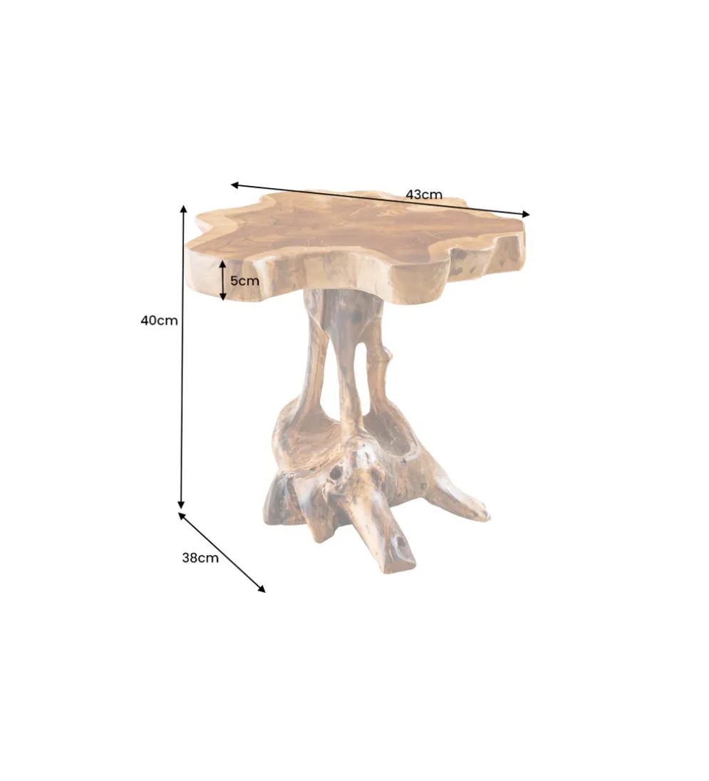 Stolik kawowy ROOT 40 cm drewno teak naturalny