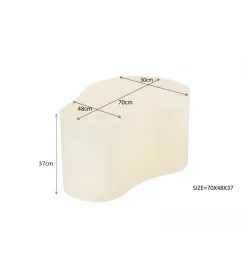 Stolik kawowy SANDI Organic 70 cm kremowy