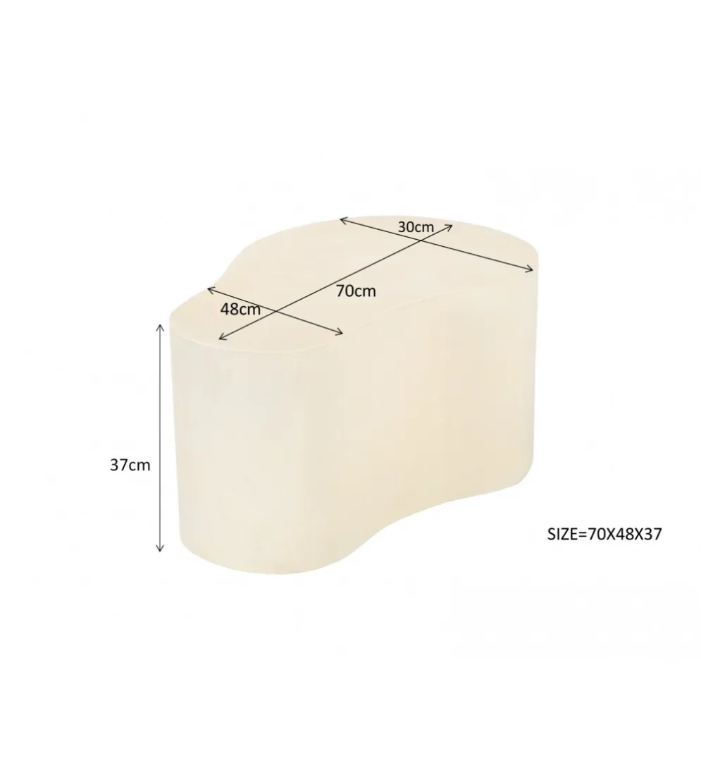Stolik kawowy SANDI Organic 70 cm kremowy