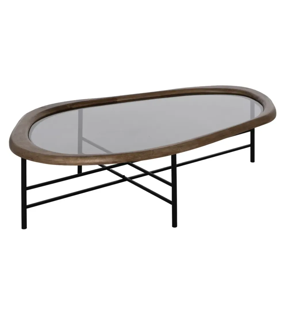 Stolik kawowy SATAMY 120 cm naturalny czarny