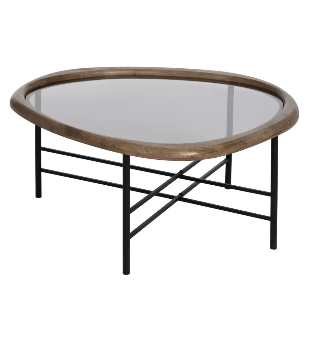 Stolik kawowy SATAMY 76 cm naturalny czarny