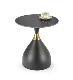 Stolik kawowy SCALITA 50 cm ceramika w optyce marmuru