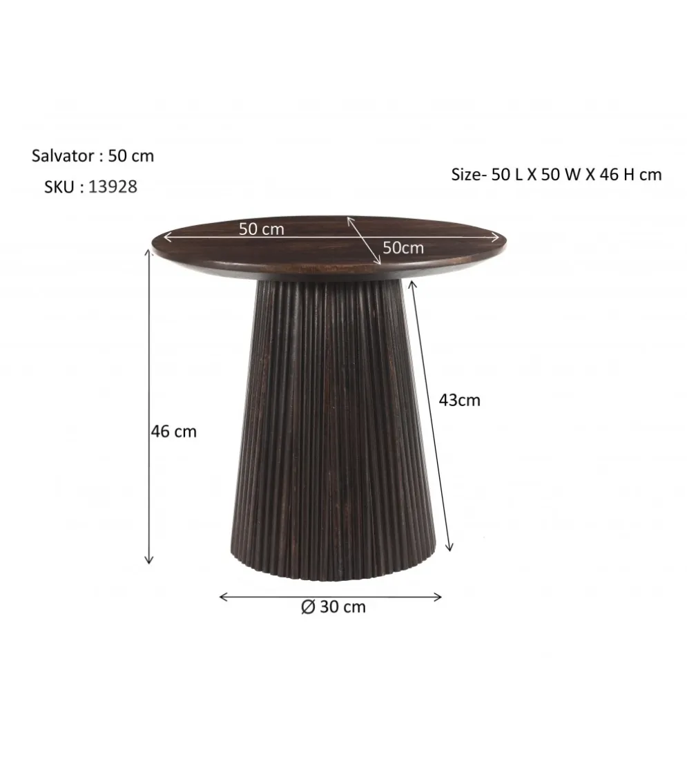 Stolik kawowy SELVETOR 50 cm w kolorze orzecha