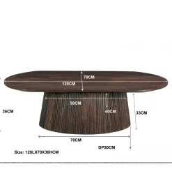 Stolik kawowy SELVETOR 120 cm w kolorze orzecha