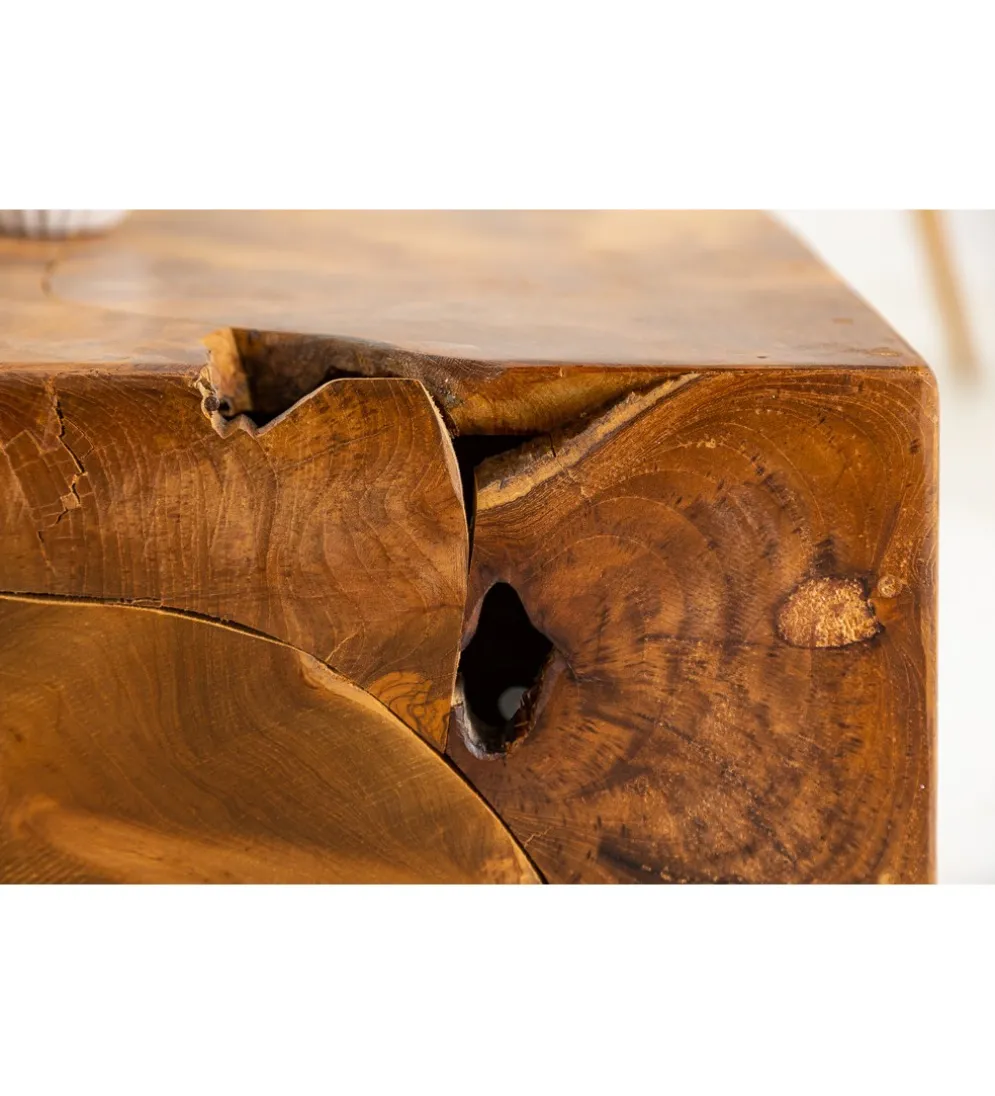 Stolik kawowy SHARK 90 cm drewno Teak
