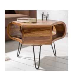 Stolik kawowy SPIN RETRO 60 cm drewno Sheesham