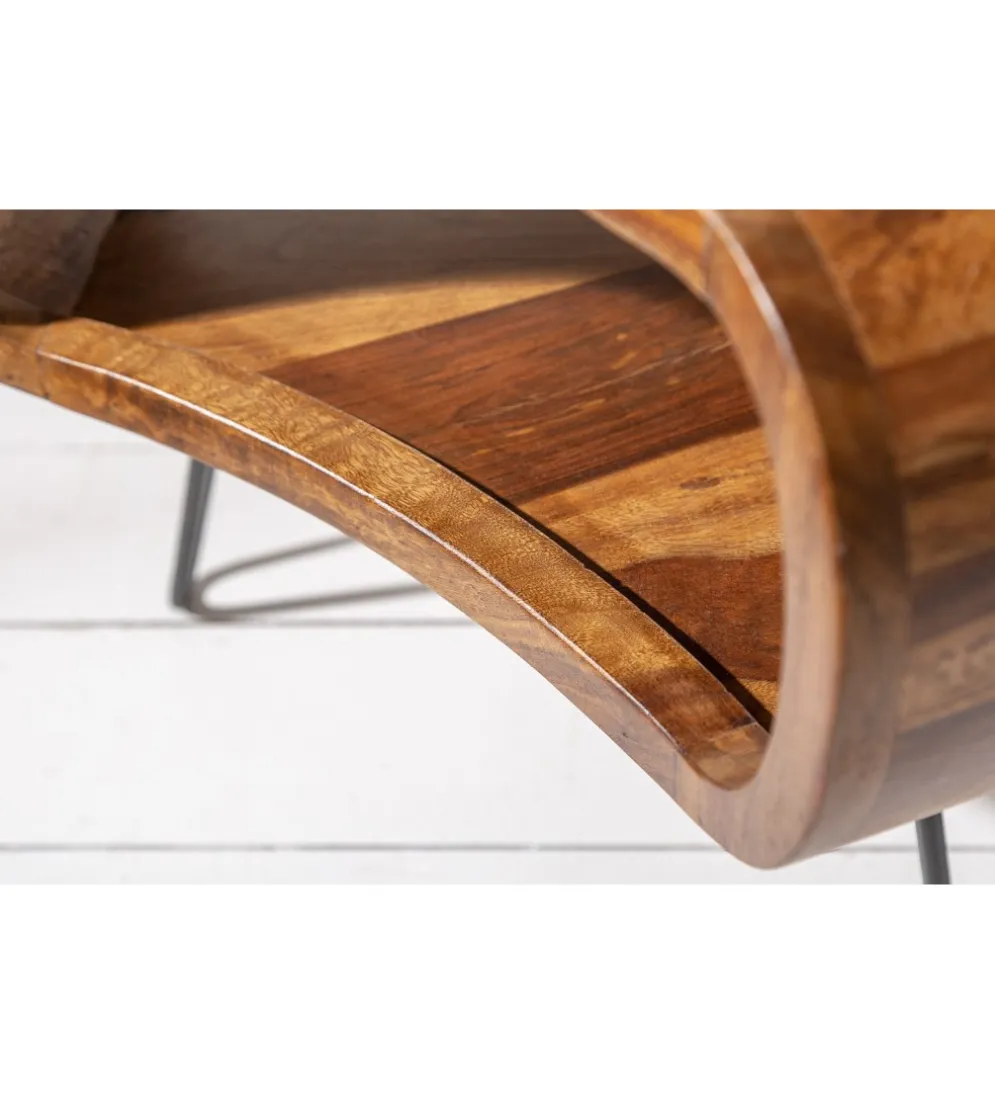 Stolik kawowy SPIN RETRO 60 cm drewno Sheesham