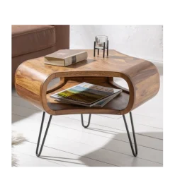 Stolik kawowy SPIN RETRO 60 cm drewno Sheesham