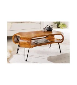 Stolik kawowy SPIN RETRO 100 cm drewno sheesham