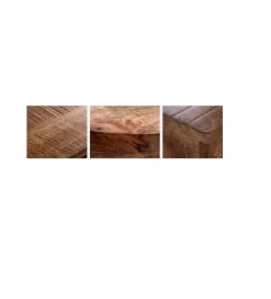 Stolik Kawowy Storage Orient 60 Cm srebrny Z Blatem drewna akacji
