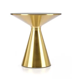 Stolik kawowy TRIBECA 50 cm ceramika w optyce czarnego marmuru