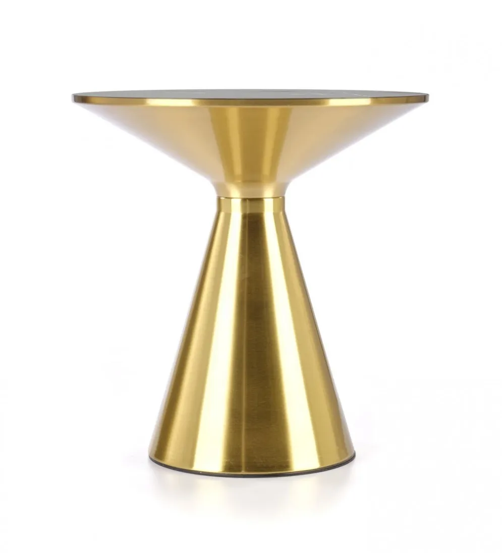 Stolik kawowy TRIBECA 50 cm ceramika w optyce czarnego marmuru