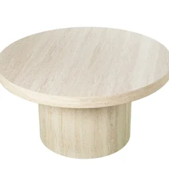 Stolik kawowy UDERMENTA 80 cm w optyce travertynu