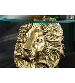 Stolik kawowy WILDLIFE LION 60 cm antyczne złoto