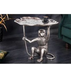 Stolik kawowy WILDLIFE MONKEY 55 cm srebrny