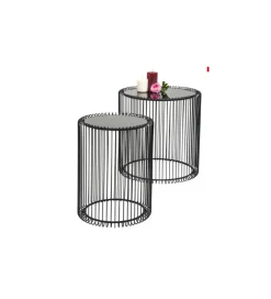 Stolik kawowy Wire set zestaw 2 czarny