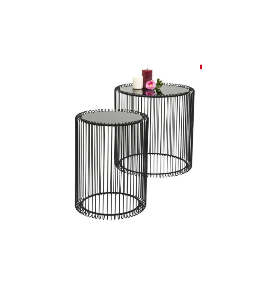 Stolik kawowy Wire set zestaw 2 czarny