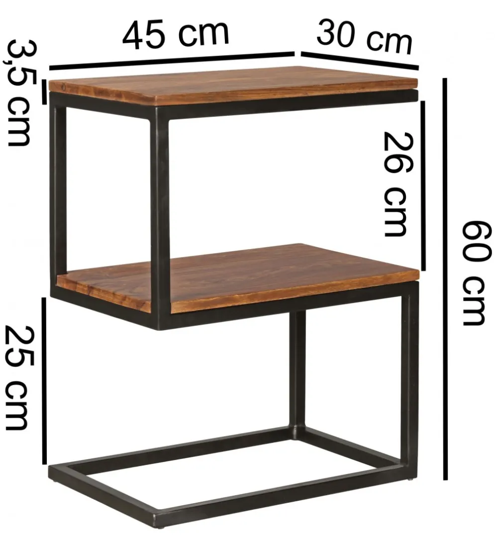 Stolik kawowy WOHNLING 45 cm drewno sheesham